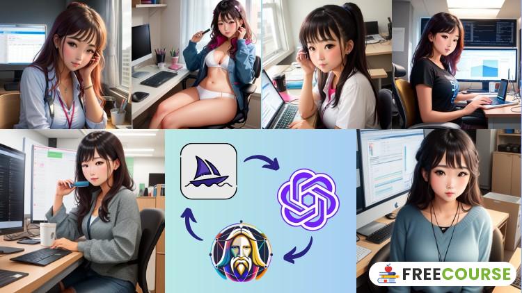 Banner Image AI Art Generation: 3 in 1 Pack: Midjourney, Dall-e, Leonardo - FreeCourse.pro